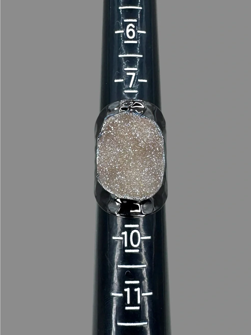 3-Piece Adjustable Natural Stone Statement Ring Bundle – Druzy Crystal Boho Ring